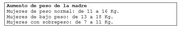 Aumento de peso de la madre