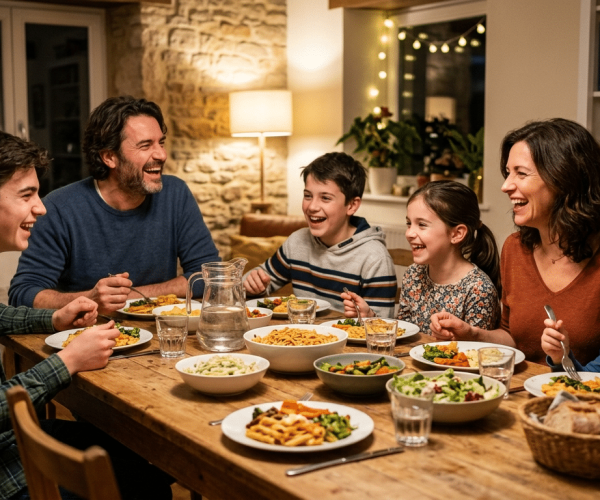 Hogares alegres. Imagen generada con Gemini