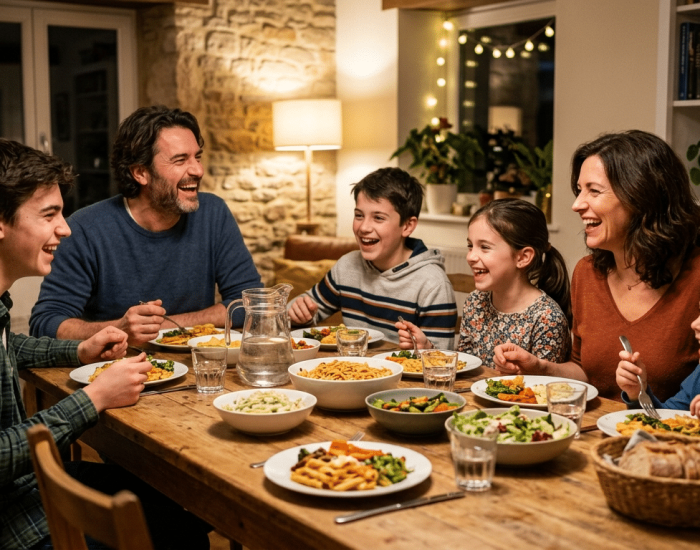 Hogares alegres. Imagen generada con Gemini