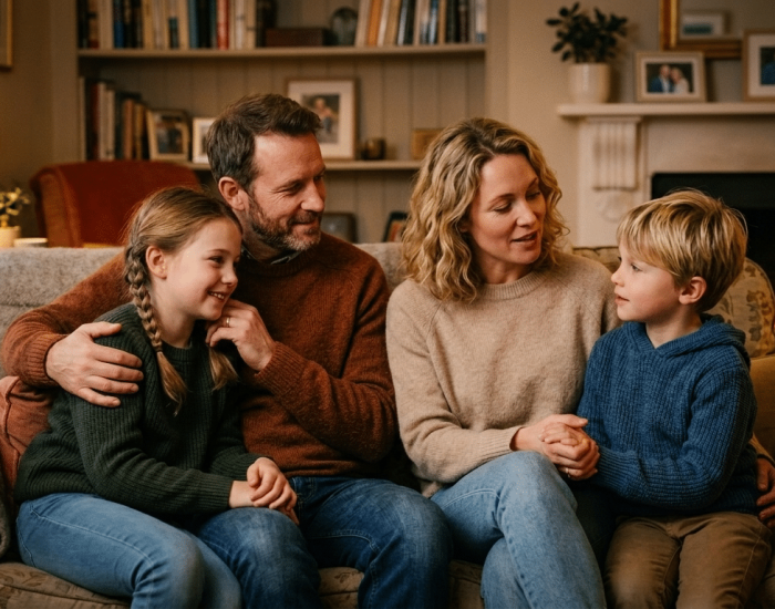 Cómo contar las malas noticias a tu hijos. Imagen generada por IA