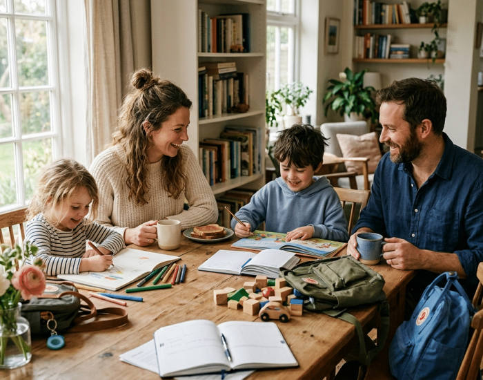 Familia afrontando las contrariedades con alegría